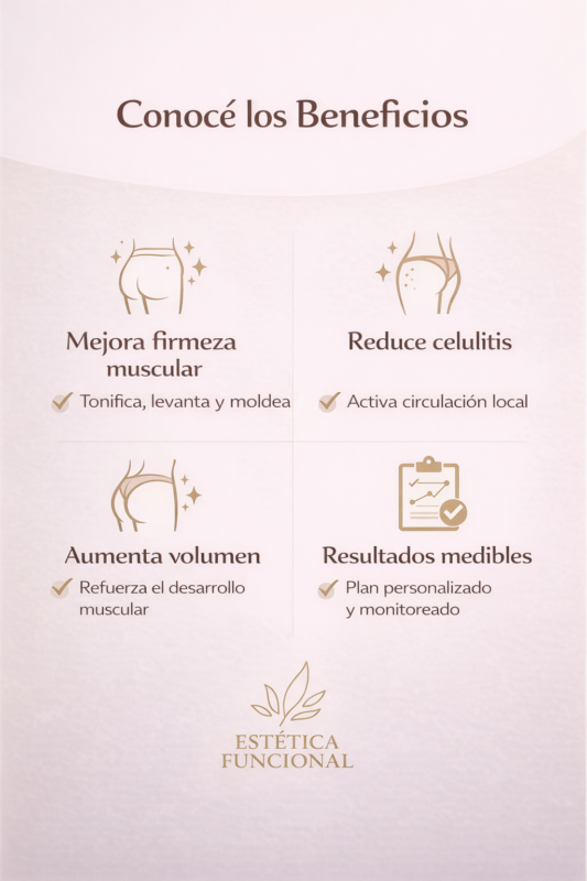 Beneficios del plan intensivo de tonificación de glúteos con Mio Up y Peptonas en Estética Funcional